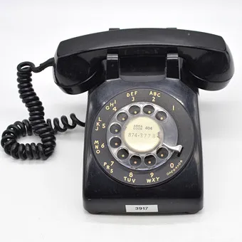 Western Electric, telefon s rotačním číselníkem, "Bell System", černý, kolem 70. let.