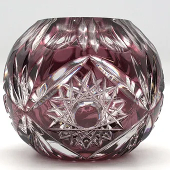 VASE BLEIKRISTALL NACHTMANN AMETHYSTFARBEN UM 1950.