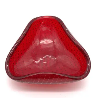 PAOLO VENINI. MURANO VINTAGE DESIGNOVÁ SKLENĚNÁ MISKA KOLEM 1950/1960 V TECHNICE BULLICANTE.