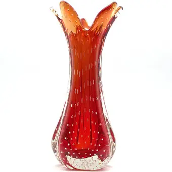 ARCHIMEDE SEGUSO. ДИЗАЙНЕРСКАЯ ВАЗА MURANO, МНОГОСЛОЙНОЕ СТУДИЙНОЕ СТЕКЛО, SOMMERSO И BULLICANTE, ИТАЛИЯ, ОК. 1960.