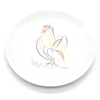 PABLO PICASSO. VINTAGEOWY TALERZ ŚCIENNY „LE COQ” ZAMÓWIONY PRZEZ STUDIO PROJEKTOWE LIMOGES, OK. 1970.