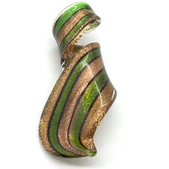 ANHÄNGER AUS MURANOGLAS, STUDIOGLAS, GOLDFLITTER, ITALIEN, UM 1950.