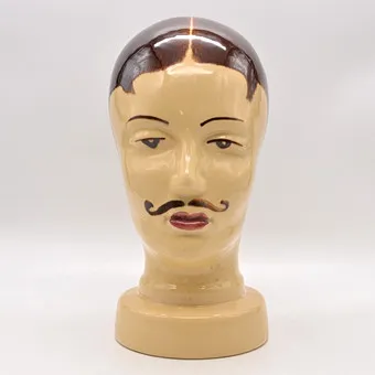 Scheurich Keramik, hat stand / shop window dummy, 'Franzose' in Art Deco style, model 701, ceramic, painted in colours, West Germany, circa 1970s