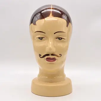 Scheurich Keramik, hat stand / shop window dummy, 'Franzose' in Art Deco style, model 701, ceramic, painted in colours, West Germany, circa 1970s