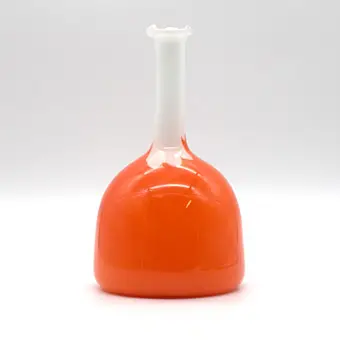 VASE OPALINE "FLAME" DESIGN POP ART SPACE AGE. ITALIE (1970).