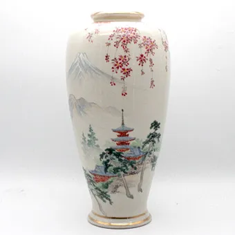 Japanese cloisonné vase, handpainted, Kobe Japan, mid 20th c.