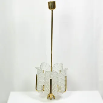CARL FAGERLUND (1915-2011). DESIGNER LAMP, FOR JOSEPH BRUMBERG (SUNDERN), GLASS / GILT BRASS, PULL SWITCH, CIRCA 1960S.