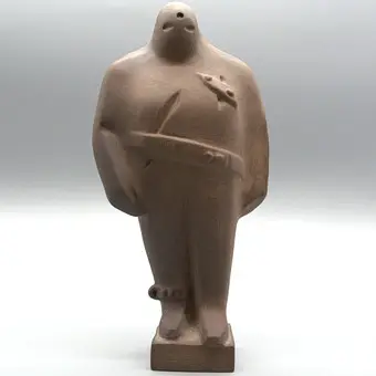 MODERNISTISCHE SKULPTUR, KERAMIK, "JL" MONOGRAMMIERT, OSTEUROPÄISCH, UM 1950.