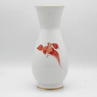 MEISSEN VASE, KAKIEMON STIL, VERGOLDET, 2.WAHL, H. 17,5 CM.
