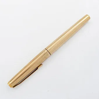 PELIKAN, VULPEN, 18 KARAAT GEELGOUDEN PEN, ROLLED GOLD, MET OPDRACHT UIT 1982, DUITSLAND.