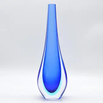FLAVIO POLI. VASE DE DESIGN MURANO, VERRE D'ART, SOMMERSO, ITALIE, VERS 1950.