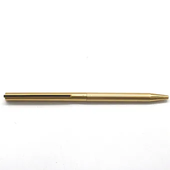 S.T. DUPONT. GOLD-PLATED S.T. DUPONT CLASSIQUE BALLPOINT PEN IN PINSTRIPE DESIGN.