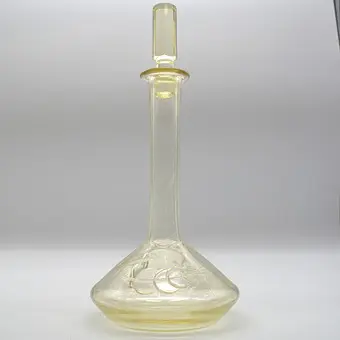 CARAFE EN VERRE ART DÉCO BOHÊME VERS 1920.