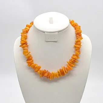 COLLIER AUS BUTTERSCOTCH BERNSTEIN, GROSSE STEINSTÜCKE, CA. 50CM, VINTAGE.