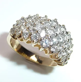 Diamantový prsten 585 zlato, přírodní diamanty.