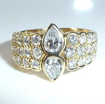 Prsten 585 žluté zlato 1,80ct diamanty brilianty velikost 56/17,8 mm 6,2g