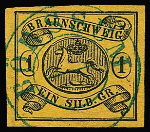 1 Sgr. black/buff, good watermark, luxury item with ideally centred K2 "Börssum" in the good variant without date