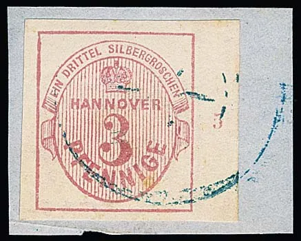 3 Pfge. lilac-rose, very wide margins, at right sheet margin and row number "5", on superb piece, expert. Berger