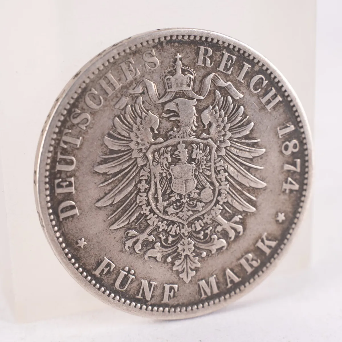 5 Mark - Preussen - Wilhelm - A - 1874 - ss/vz - Silber.