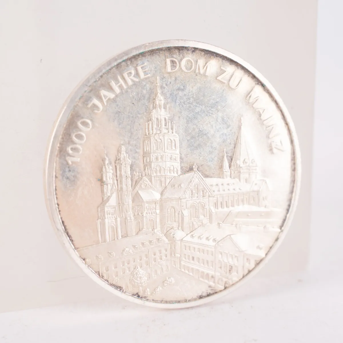 Medal: DOM ZU MAINZ - 1000/000 srebro próby, ok. 15g, stan 3/2.