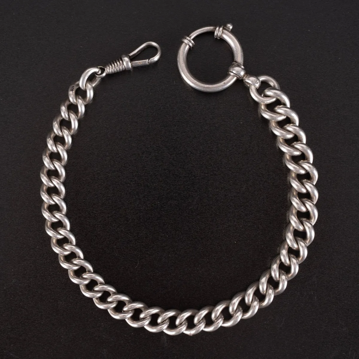 Heavy watch chain / link chain, 800 silver, length approx. 28 cm, approx. 52g, good used condition.