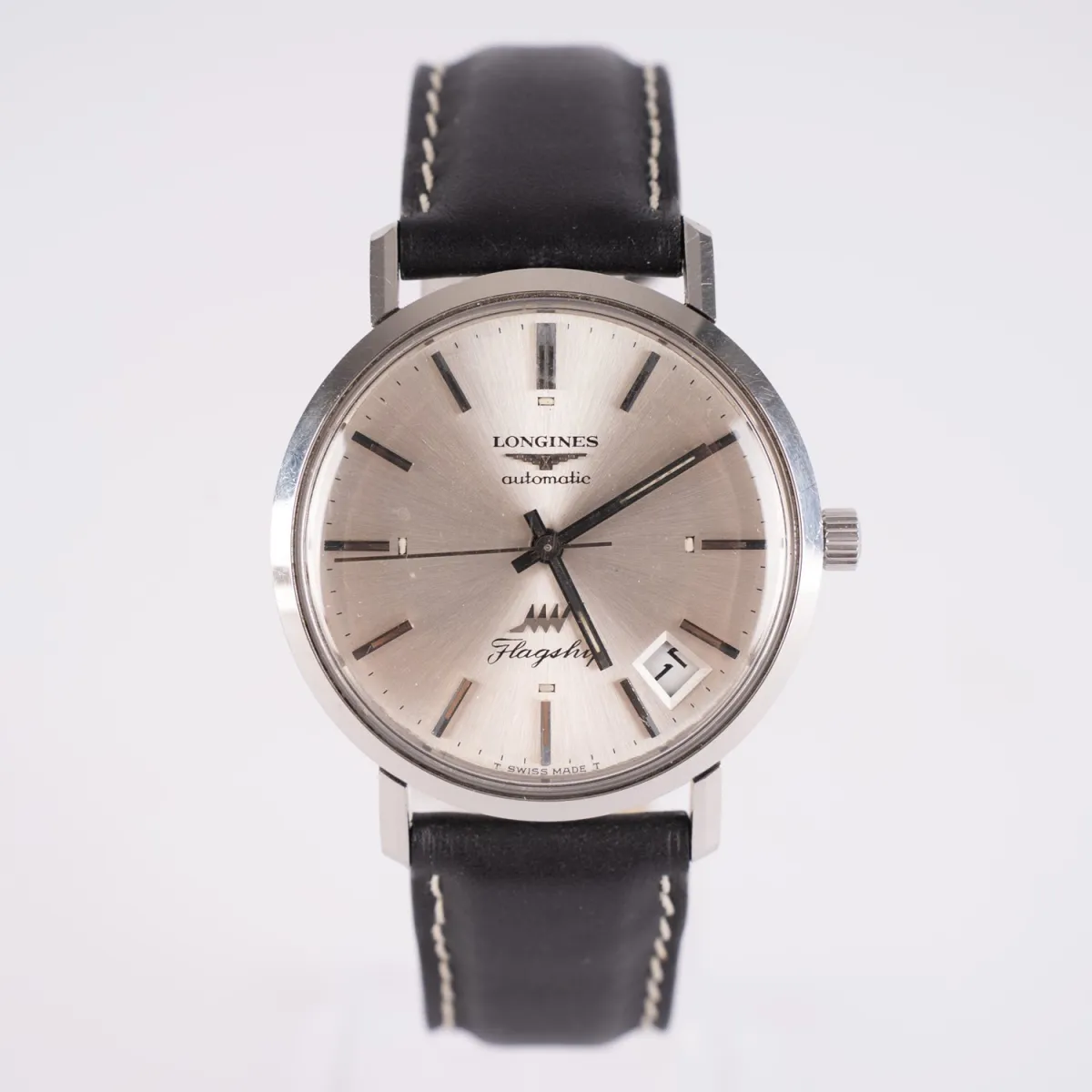 Tijdloos elegante LONGINES Flagship, automatisch, herenhorloge, roestvrijstalen kast, datum tussen 4 en 5, centrale seconde