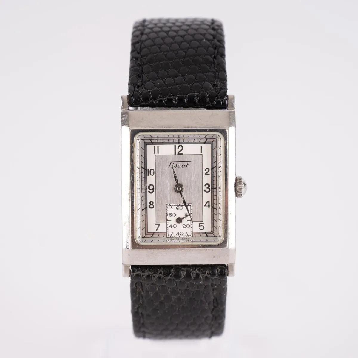 Klassieke Tissot - Herenpolshorloge, Art Deco Tank Z173K, rechthoekige roestvrijstalen kast, geschroefde achterkant, gefacetteerd…