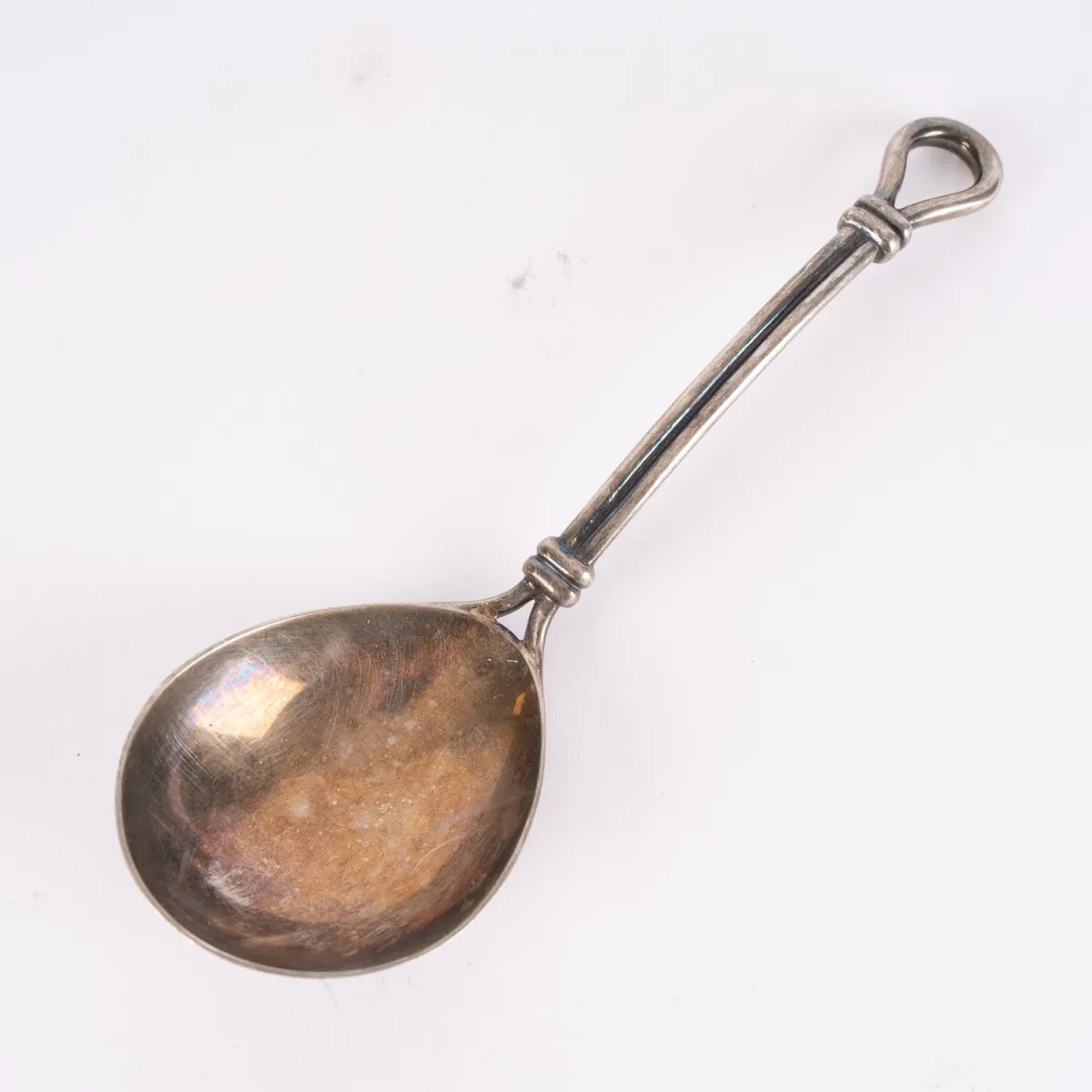 Timeless elegant small ladle, solid 830 silver, approx. 81g, length approx. 19 cm, nice used condition.