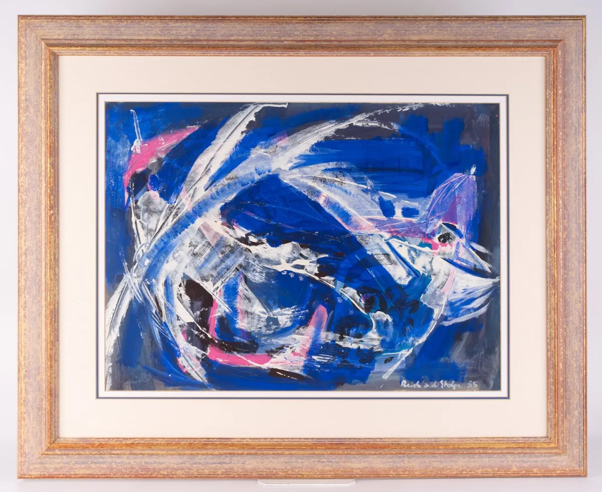 Abstract composition Corinth - award winner - painting, oil on hardboard, light passe-partout inner dimensions approx. 65 x 48…