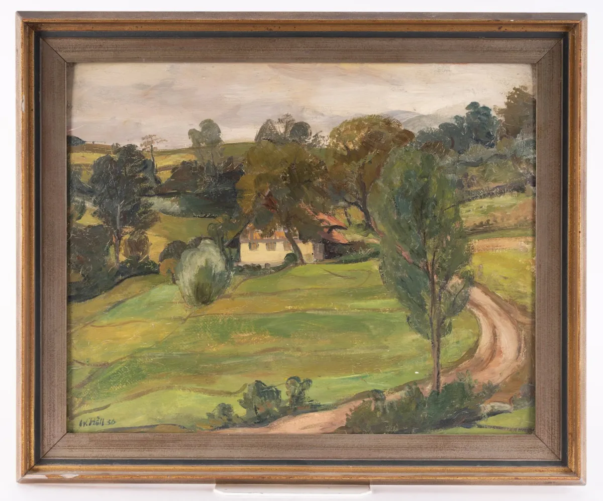 Letní Untermünstertal - obraz, olej na desce, cca 40 x 50 cm, podepsáno a datováno vlevo dole W.Höll (19)36