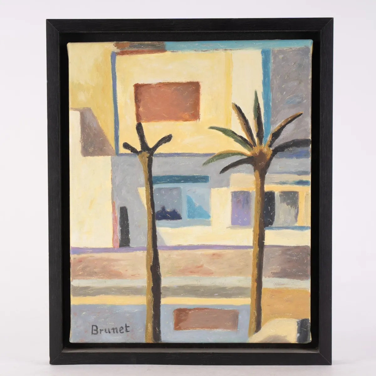 Mallorská pouliční scéna - malý obraz, akryl / olej na plátně, cca 35 x 28 cm, signováno vlevo dole…