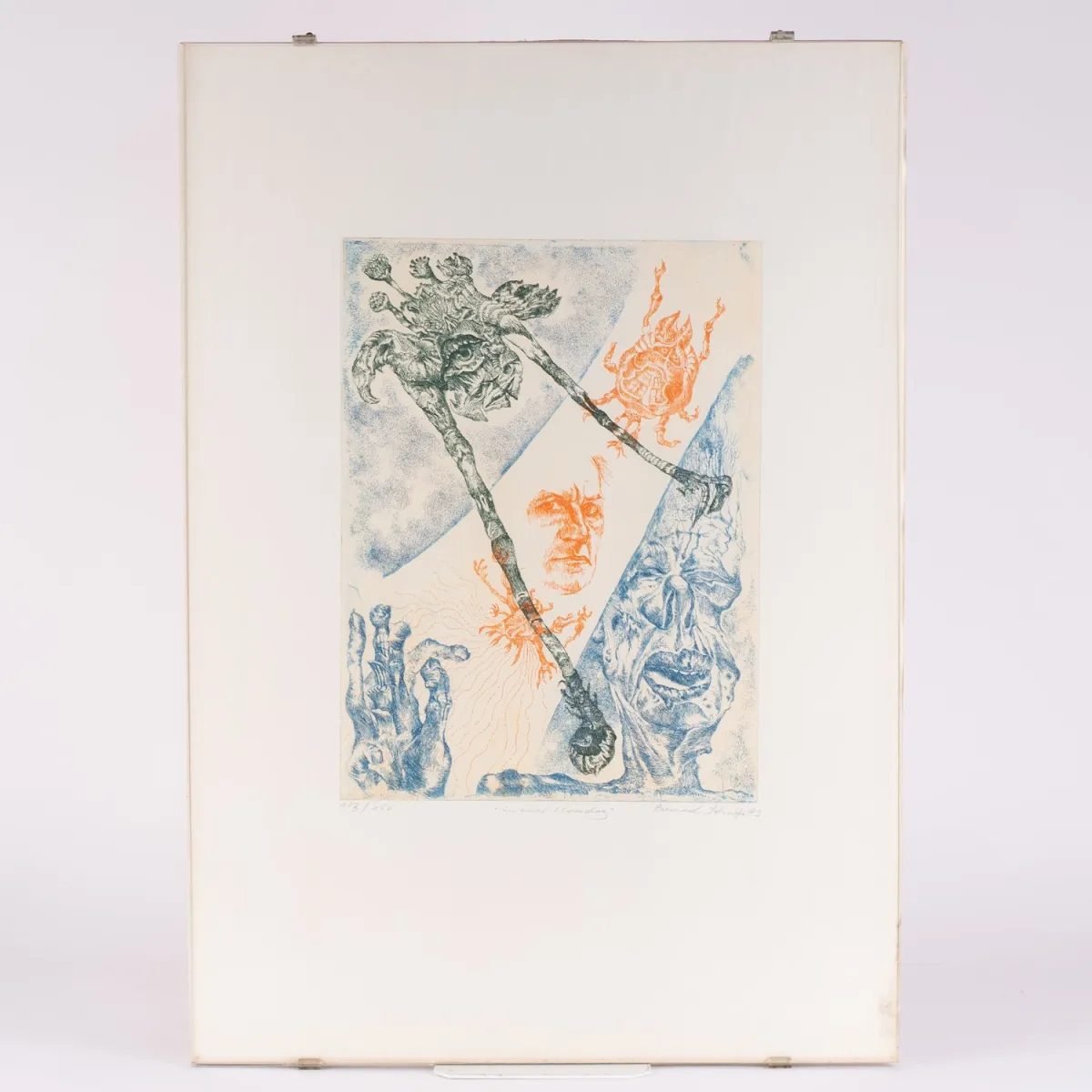 Innerer Monolog - kleurets van Bernard Schultze (1915 - 2005) uit 1973, plaat ca. 41,5 x 31 c…