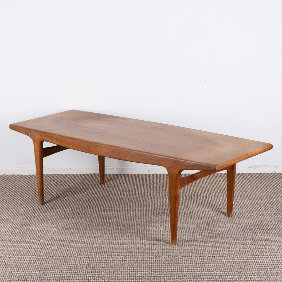 Mid-Century teak coffee table, design Johannes Andersen for CFC Silkeborg, Made in Denmark, side drawers