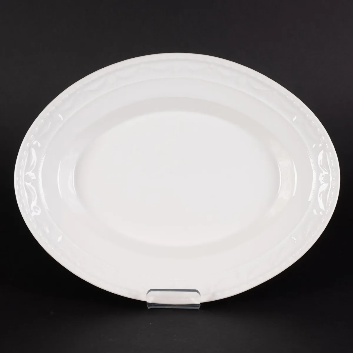 Malý oválný pekáč a mísa na studené maso, délka cca 33 cm, KPM Kurland, klasický elegantní bílý porcelán z konce 20. …