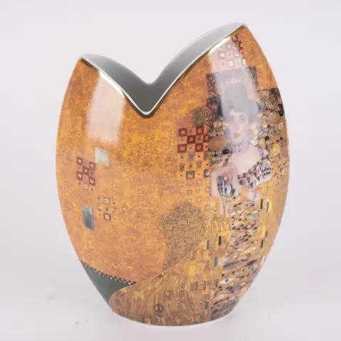 ARTIS ORBIS, umělecká váza, limitovaná edice, č. 1128 z 3000 exemplářů, bílý porcelán Goebel, Gustav K… na obou stranách