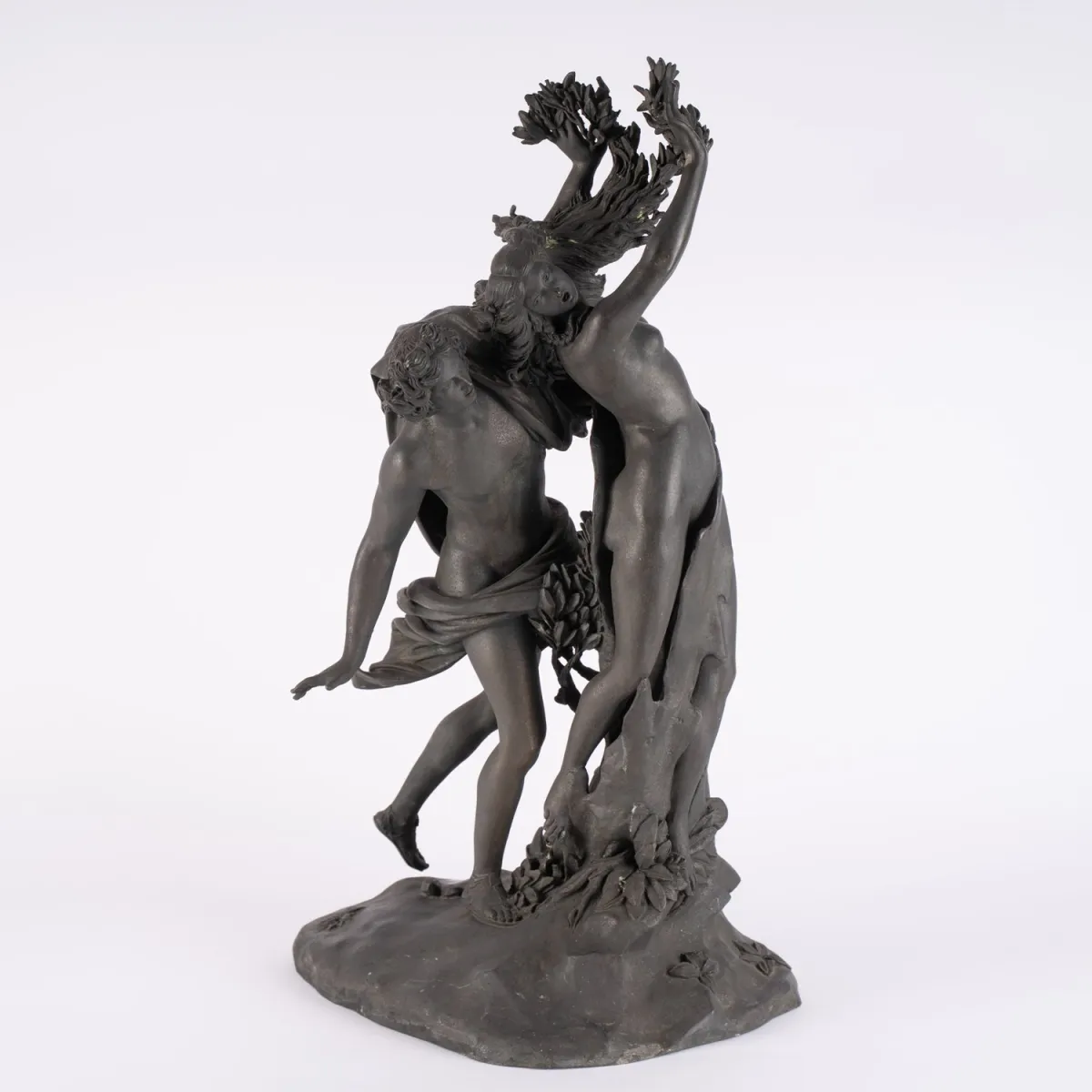 Apollo and Daphne, dark patinated bronze - 19th century replica, reverse with foundry mark: Morelli Rinaldi…