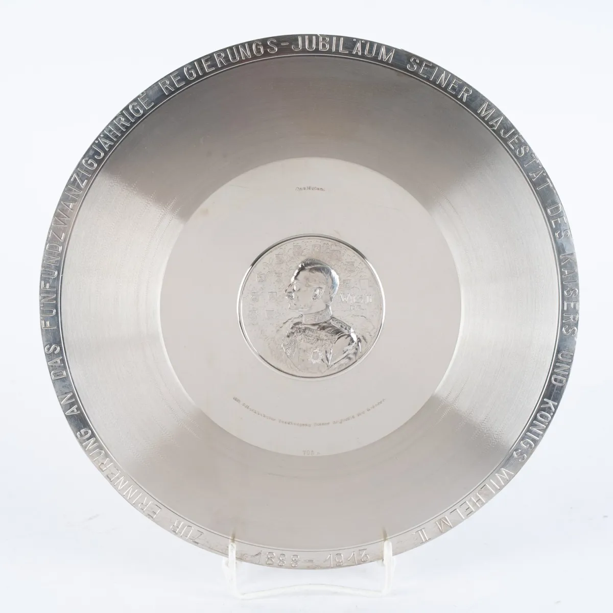 AVELÄUTEN - Disque pour le 25e anniversaire de règne de Sa Majesté l'Empereur et Roi Guillaume II. Argenté…