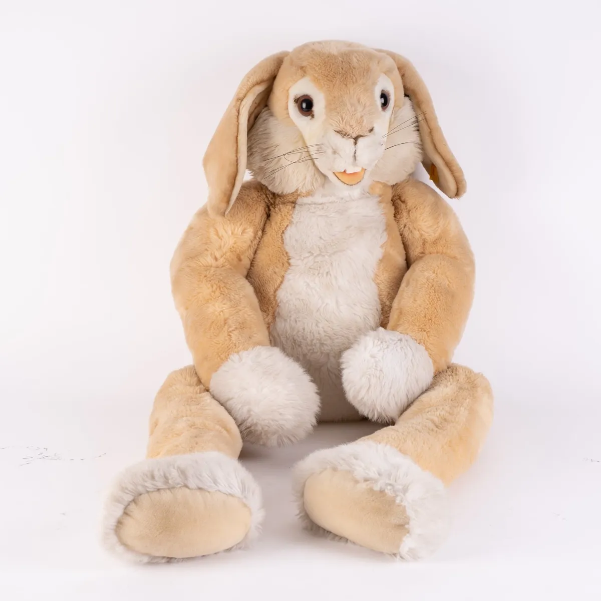 STEIFF - STUDIOTIER Lulac - Slender hare, height approx. 110 cm! Ear with button and flag, very good condition, from collection…