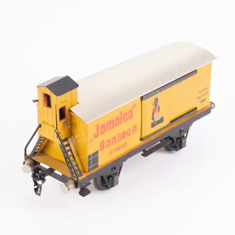 Wagon de marchandises JAMAICA - Bananes, de la Deutsche Reichsbahn, Märklin, échelle 1 / G, portes coulissantes, joué / non testé