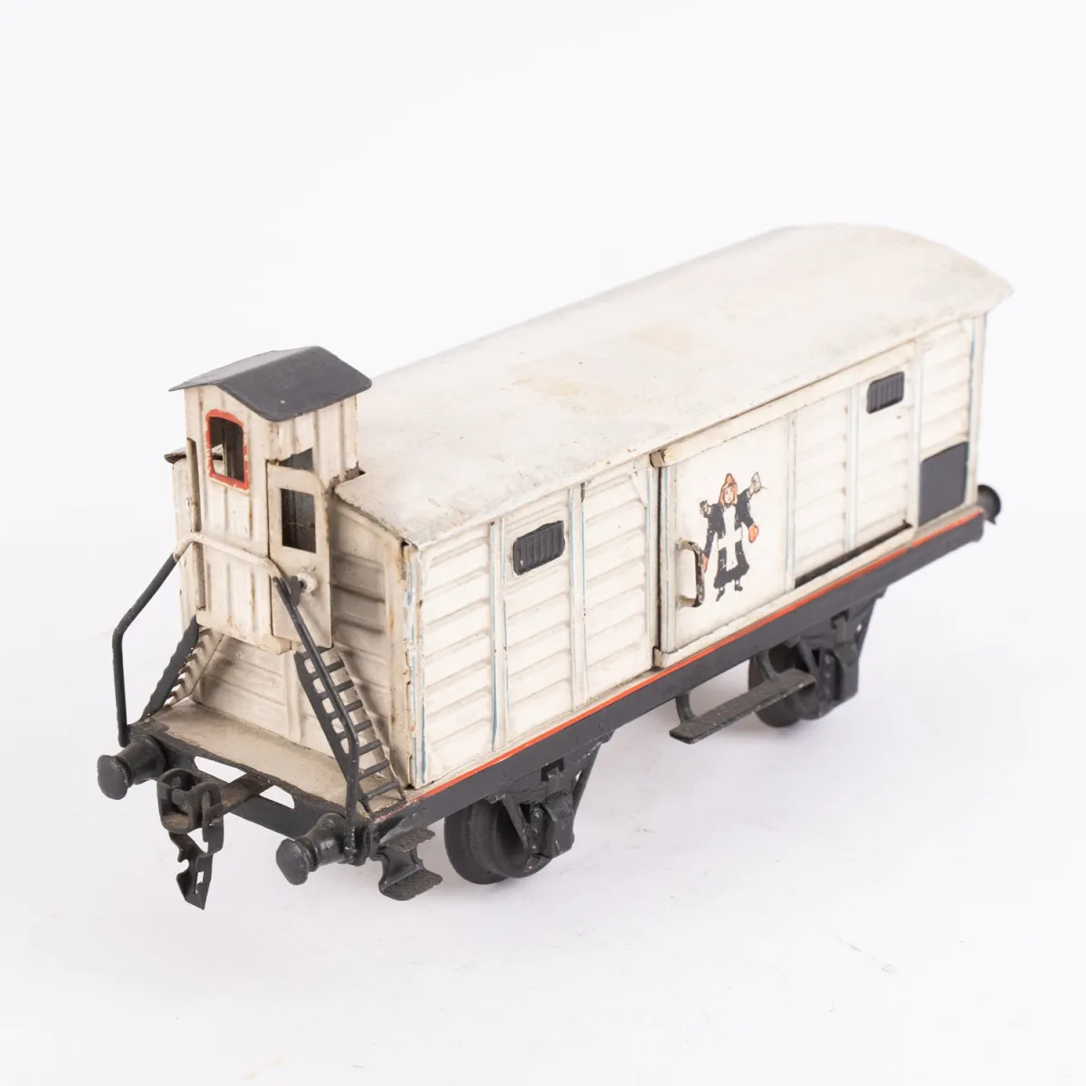 Freight wagon with Münch'ner Kindl on sliding doors, Märklin, gauge 1 / G, played with / untested.