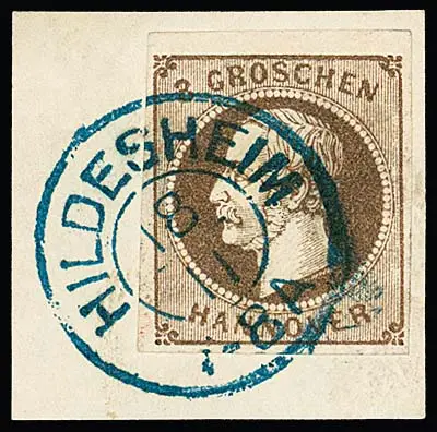 3 Gr. zwartbruin, zeldzame nuance, kabinetbriefstuk met volledige K2 "Hildesheim", certificaat Berger. Mi. 500,- +