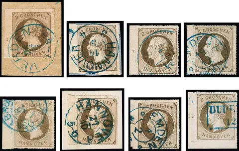 3 Gr. bruin, bijna volledige gestempelde linker velrandstrook met rijnummers "1" tot "12", zonder "11", compleet, zo'n zeldzaam aanbod!