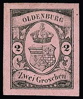 2 Gr. noir/rose, pièce de luxe aux marges exceptionnellement larges, non oblitérée avec gomme originale complète, un exemplaire exceptionnel dans cette qualité, sign. Brettl et attestation Stegmüller