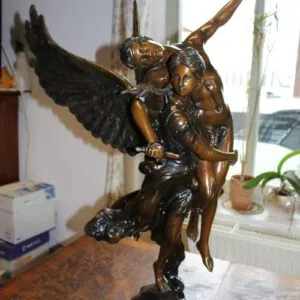 Ange en bronze géant, env. 10 kg, hauteur 90 cm, excellent état, signé Fartin