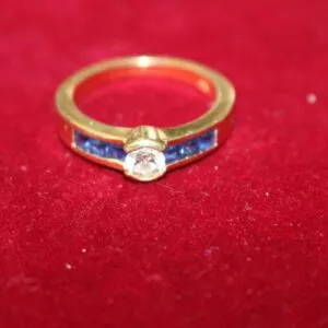 Damesring met diamanten 750 goud, ringmaat 57, ca. 6,3 gram