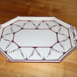 Jugendstil porseleinen dienblad Thüringen rond 1890, 40 cm x 29 cm