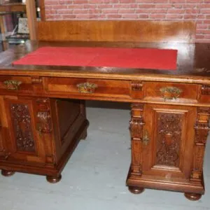 Psací stůl Gründerzeit ořech kolem 1880, š 145cm x h 80cm x v 81cm