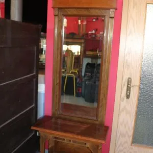 Mirror with console circa 1900, mirror H 150cm x W 65cm and console W 72cm x D 32cm x H 61cm