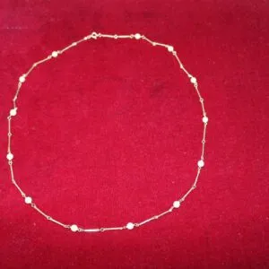 Collier avec perles en or 585, env. 9,5 grammes, longueur 60 cm