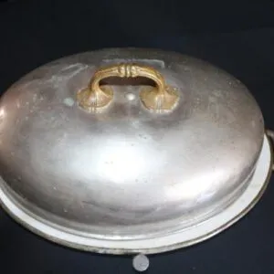 große Servierschale um 1870 mit Warmwasserbefüllung B 54cm x T 36cm x H 24cm
